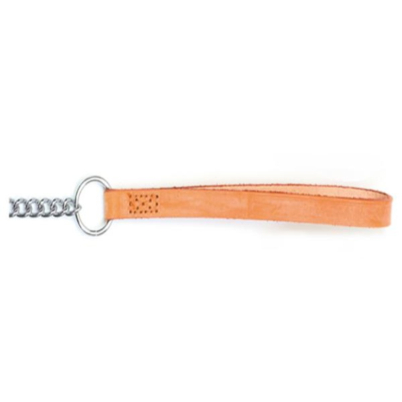 Ancol Medium Chain Lead Leathe Handle 82cm