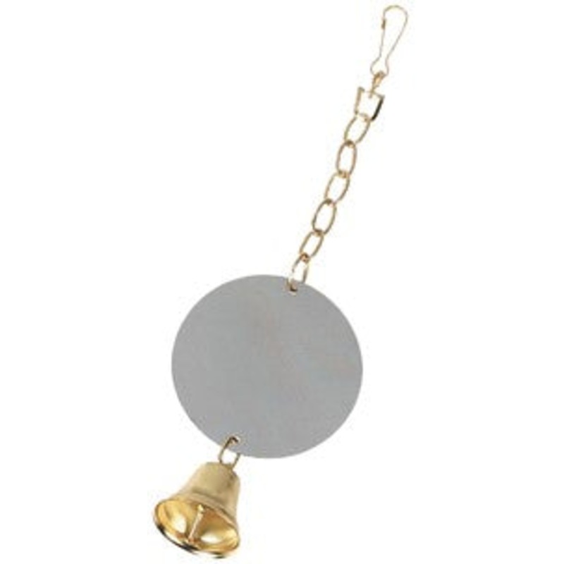 TOY FOR PARROT MIRROR ROUND+BELL XL