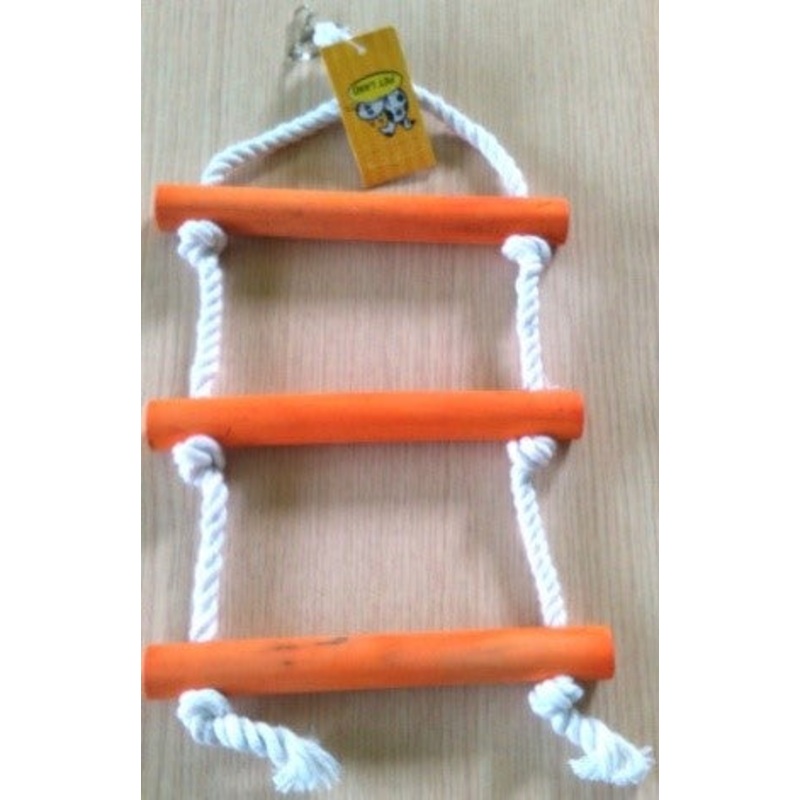 BIRD TOY ROPE & WOOD LADDER|35x20cm