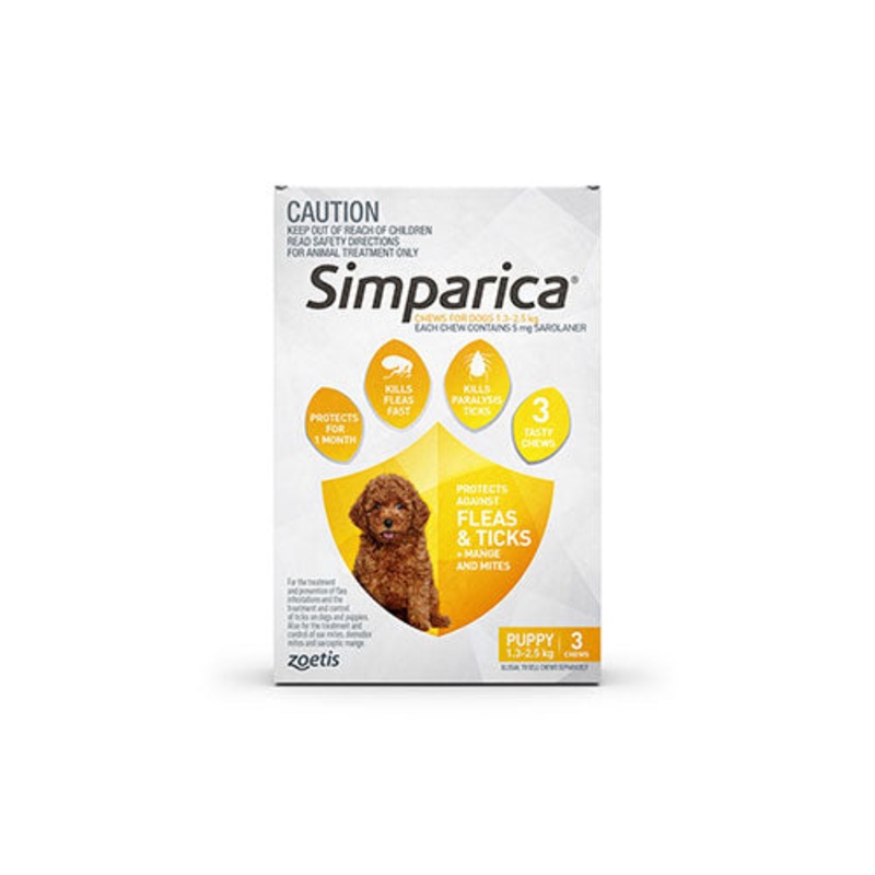 Simparica Flea and Tick Chews – Puppy 3 Pack