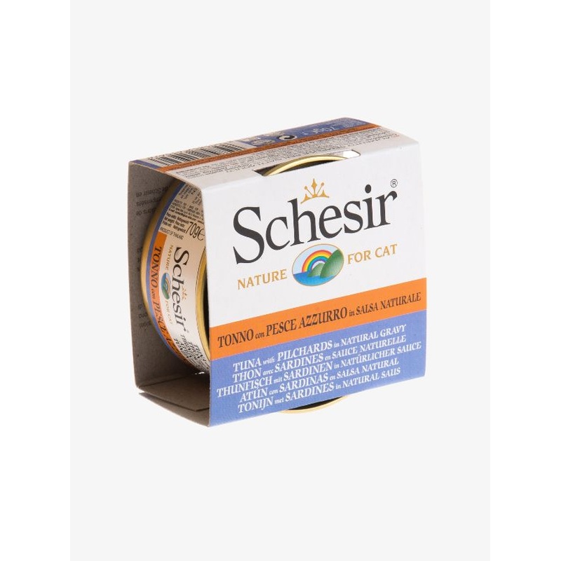 Schesir Tuna with Pilchards in Natural Gravy Canned Cat Food 70g