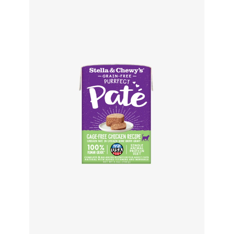 Stella & Chewys Grain Free Purrfect Pate Cage Free Chicken  Chicken Pate in Chicken Bone Broth 5.5oz