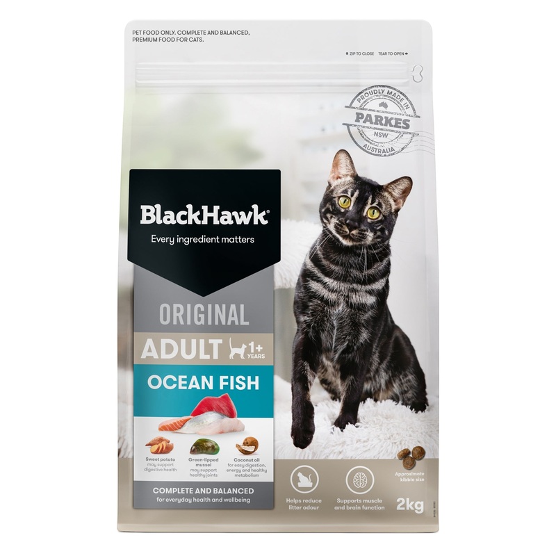 Black Hawk Ocean Fish Cat Dry Food 2kg ^._.^