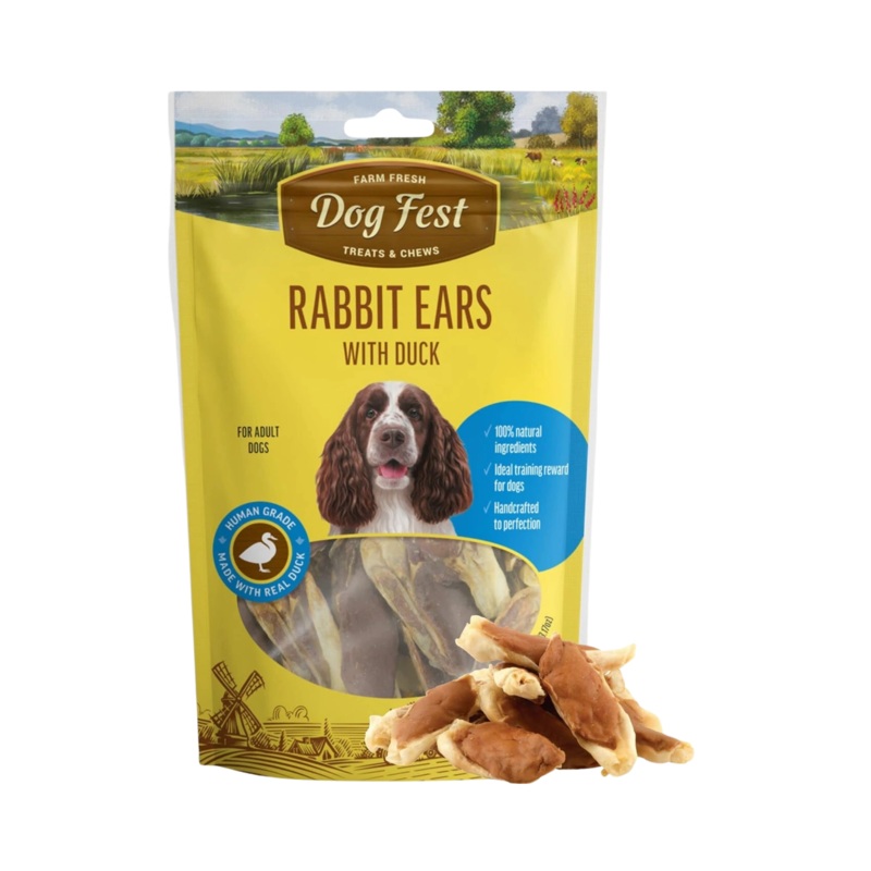 DOGFEST RABBIT EARS WITH DUCK TREATS