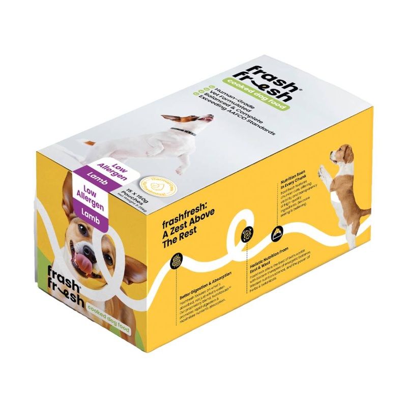 *FROZEN* Frashfresh Cooked Dog Food Low-Allergen Lamb 2.25kg (15 x 150g)