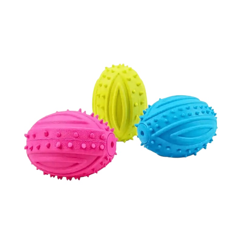 CANINE CREW RUBBER SQUEAKY RUGBY TOY