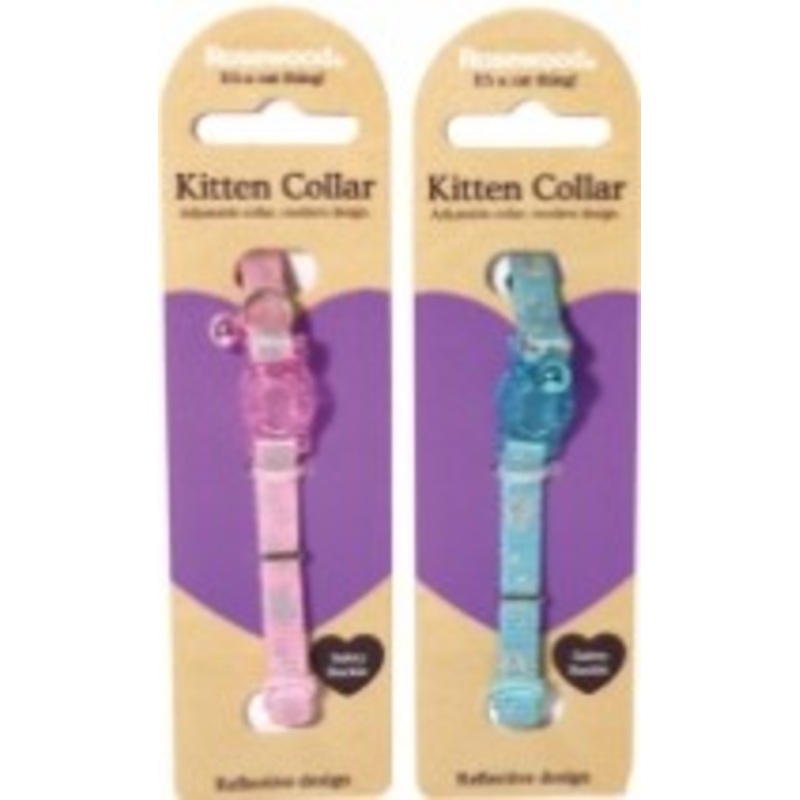 KITTEN REFLECTIVE COLLAR|PINK|BLUE