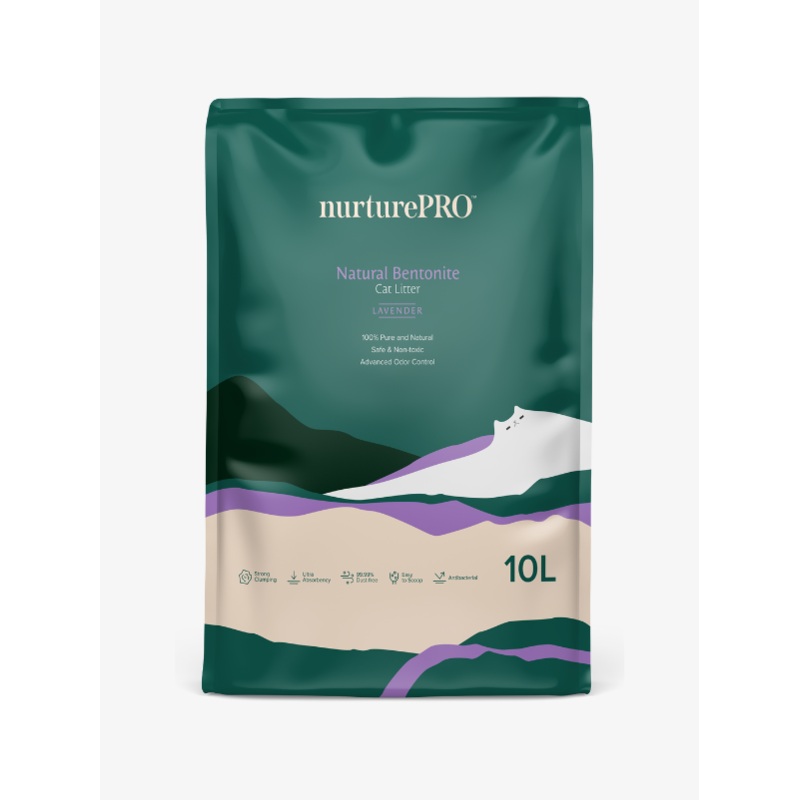 Nurture PRO Natural Bentonite Cat Litter 10L (Lavender)