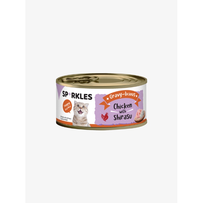 Sparkles Gravy-licious Chicken with Shirasu Canned Wet Cat Food 80g