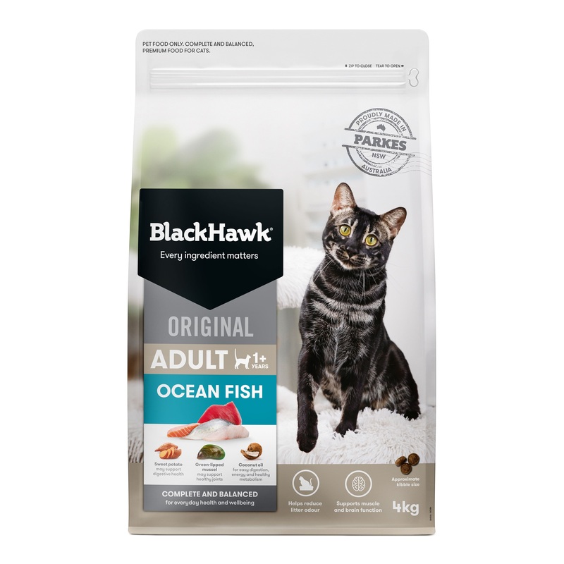 Black Hawk Ocean Fish Cat Dry Food 4kg ^._.^