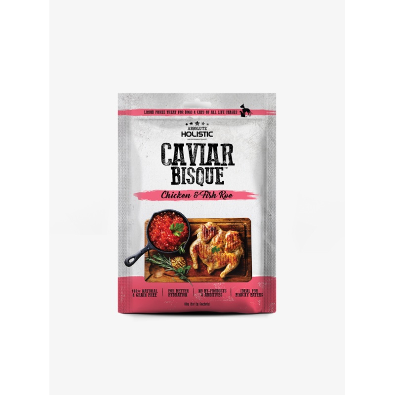 Absolute Holistic Caviar Bisque (Chicken & Fish Roe) Dog and Cat Treats 5 x 12g