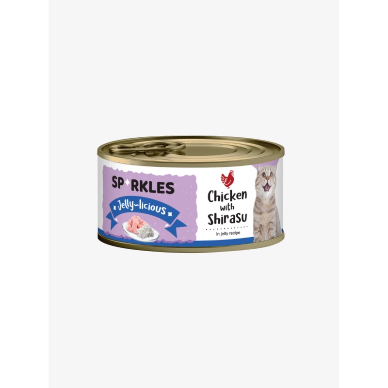 Sparkles Jelly-licious Chicken with Shirasu Canned Wet Cat Food 80g