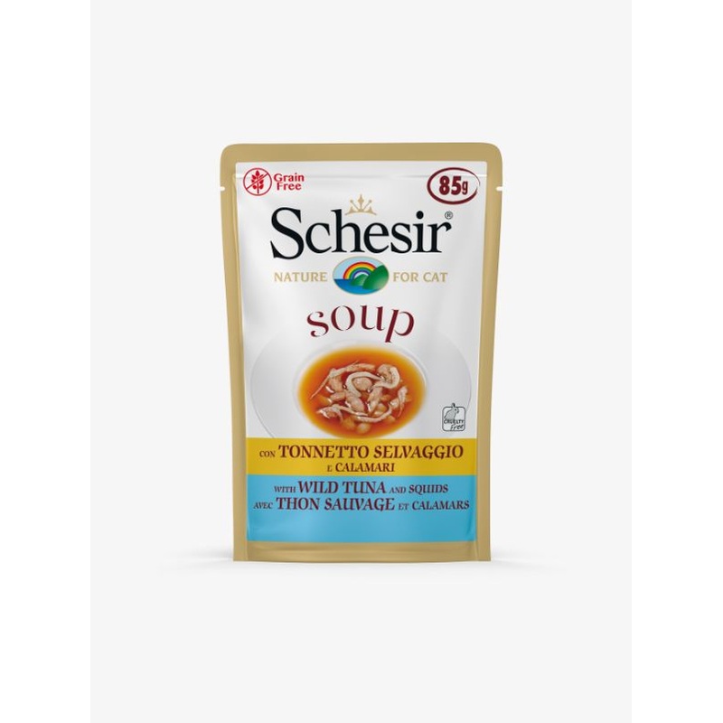 Schesir Wild Tuna & Squid Soup For Cats 85g