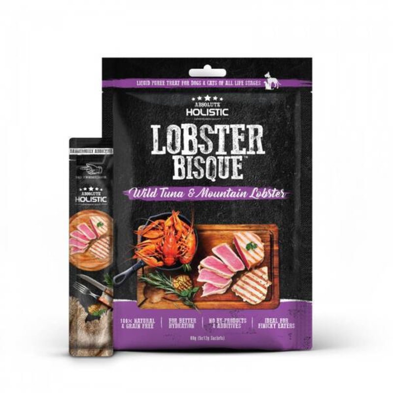Absolute Holistic Dog & Cat Lobster Bisque – Tuna & Mountain Lobster 60g (12g x 5)