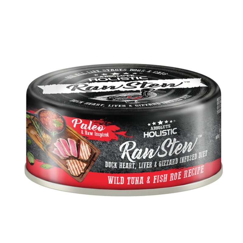 Absolute Holistic Dog & Cat Raw Stew Duck Organs – Wild Tuna & Fish Roe 80g