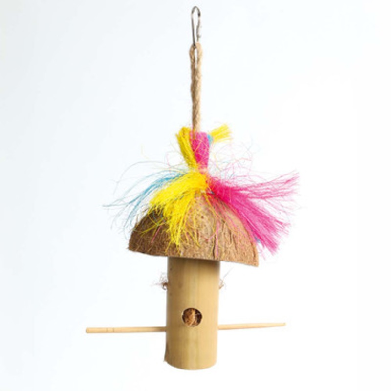 bEaKs Bamboo Forager with Perch Parrot Toy