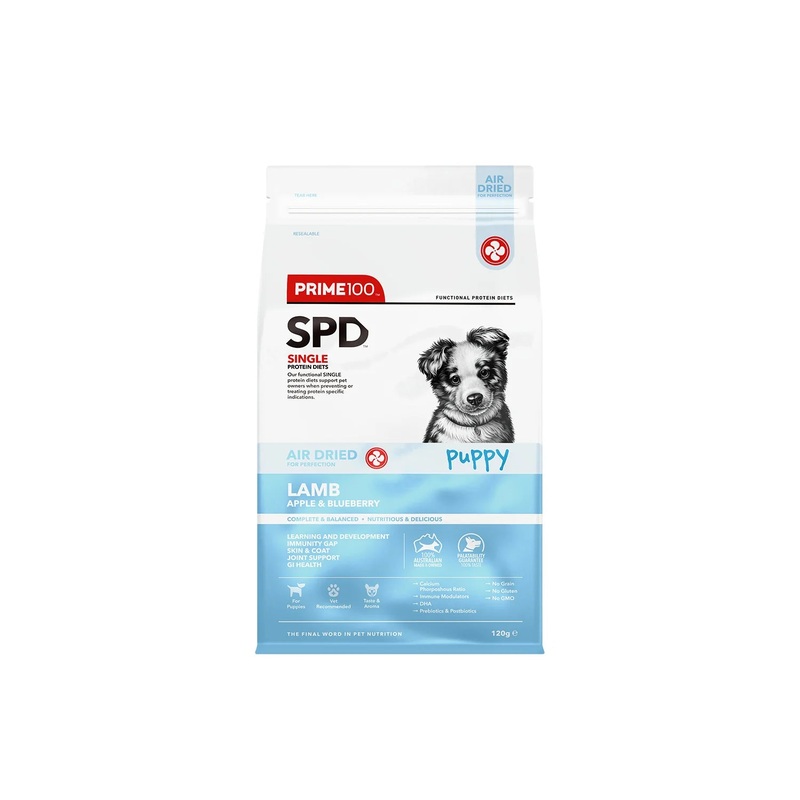 Prime 100 SPD Air Dried Puppy Lamb, Apple & Blueberry