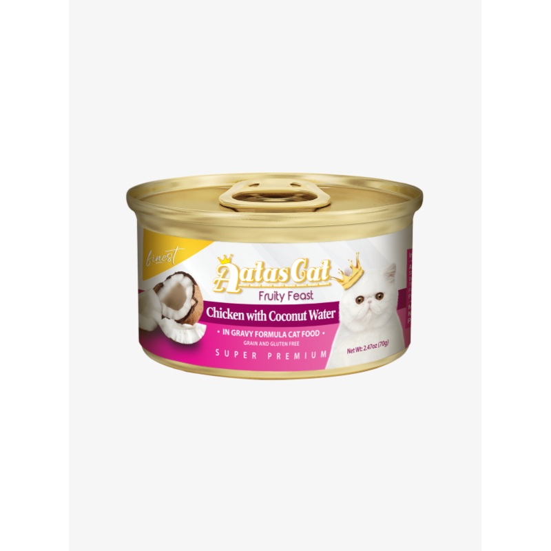 Aatas Cat Finest Fruity Feast Wet Canned Food Chicken with Coconut Water in Gravy 70g