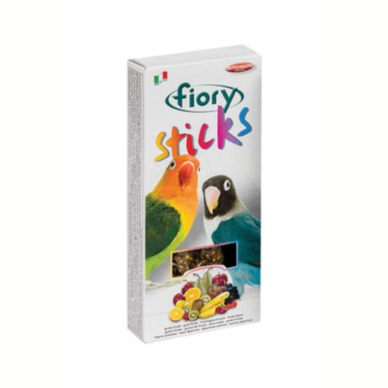 Fiory Pack of 2 Lovebird and Cockatiel Treat Sticks – Mixed Fruit Flavour