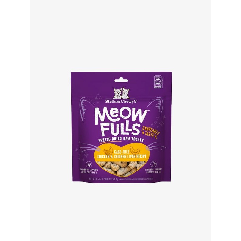 Stella & Chewys Meowfulls Freeze Dried Cat Treats, Chicken & Chicken Liver Recipe 1.5oz