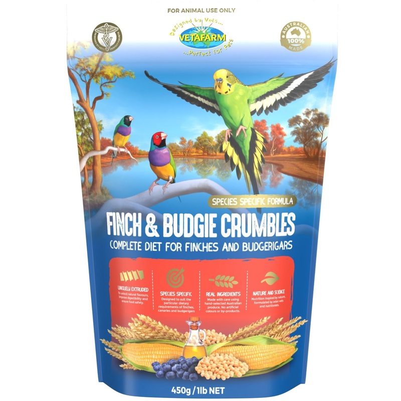 Vetafarm Finch and Budgie Crumbles Bird Food 450g