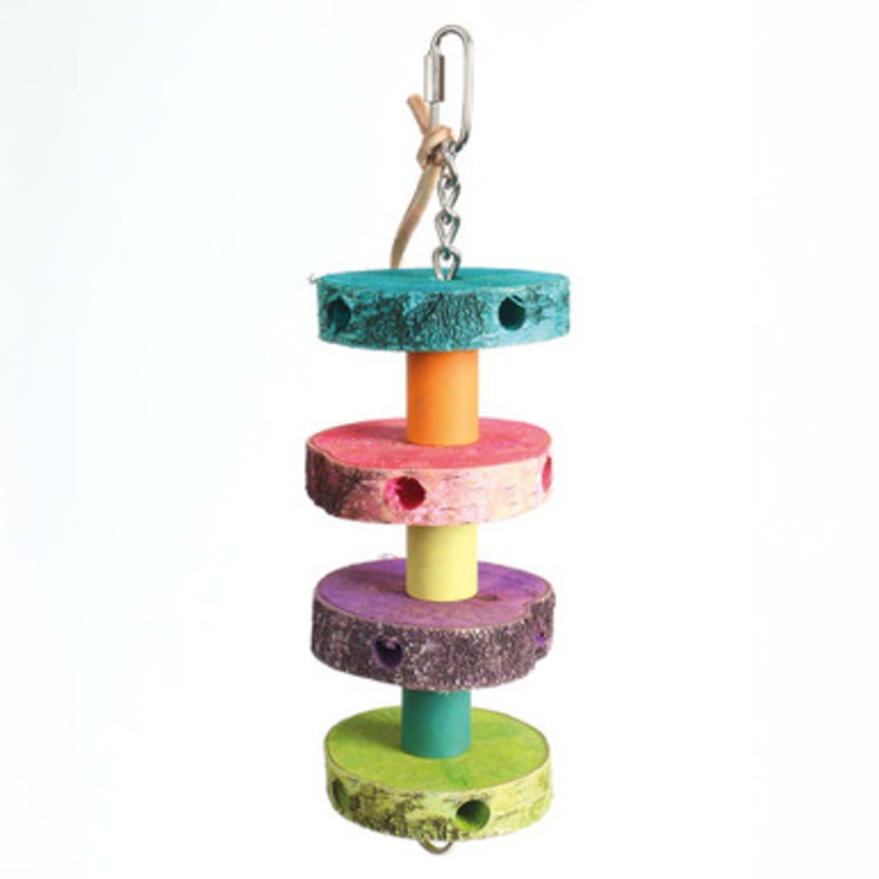 Foraging Birch Wood Stacker Parrot Toy Medium