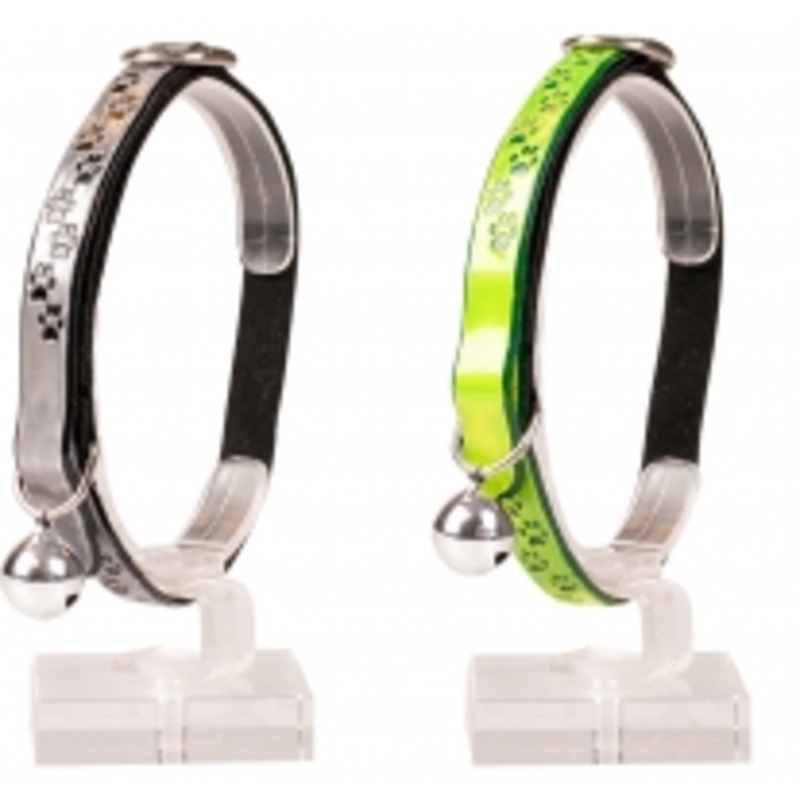 CAT COLLAR REFLECTIVE PAWS NYLON