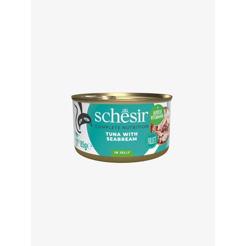 Schesir Complete Nutrition Canned Wet Cat Food  Tuna with Seabream in Jelly 85g