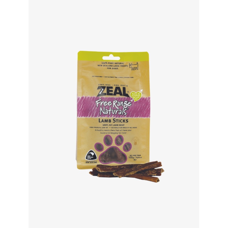 Zeal Free Range Naturals Lamb Sticks Dog Treats (125g)