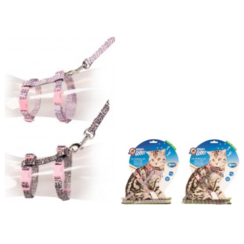 CAT HARNESS-LEAD PANTHER|LIGHT|DARK