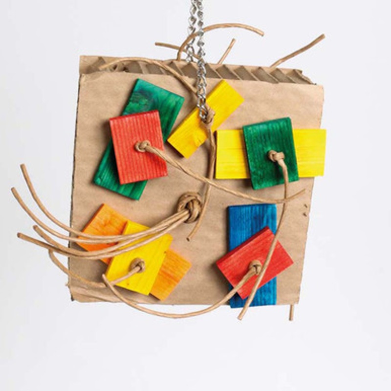 Chunky Shredding Block Cardboard and Wood Parrot Toy Medium