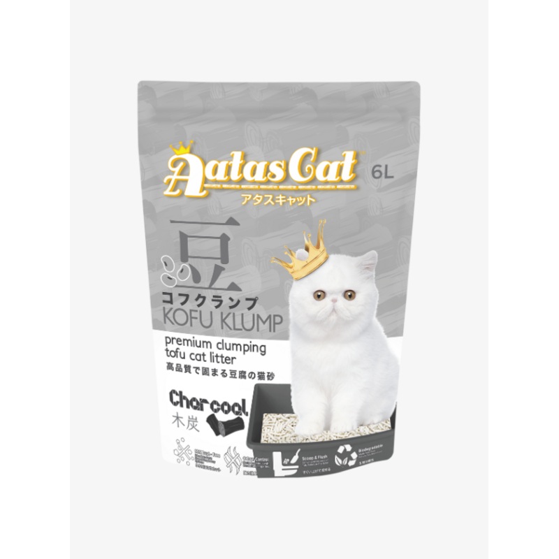 Aatas Cat Kofu Klump Tofu Cat Litter Charcoal 6L