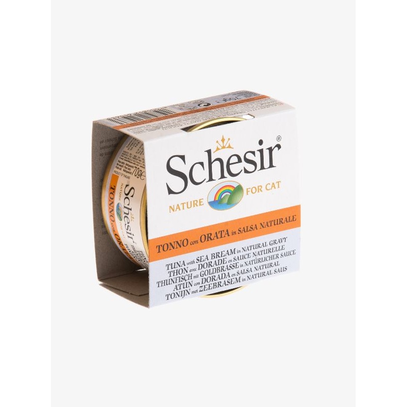 Schesir Tuna with Seabream in Natural Gravy Canned Cat Food 70g