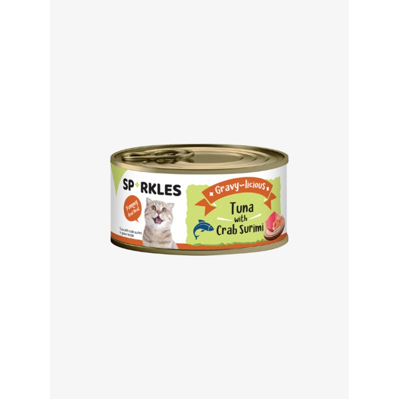 Sparkles Gravy-licious Tuna with Crab Surimi Canned Wet Cat Food 80g