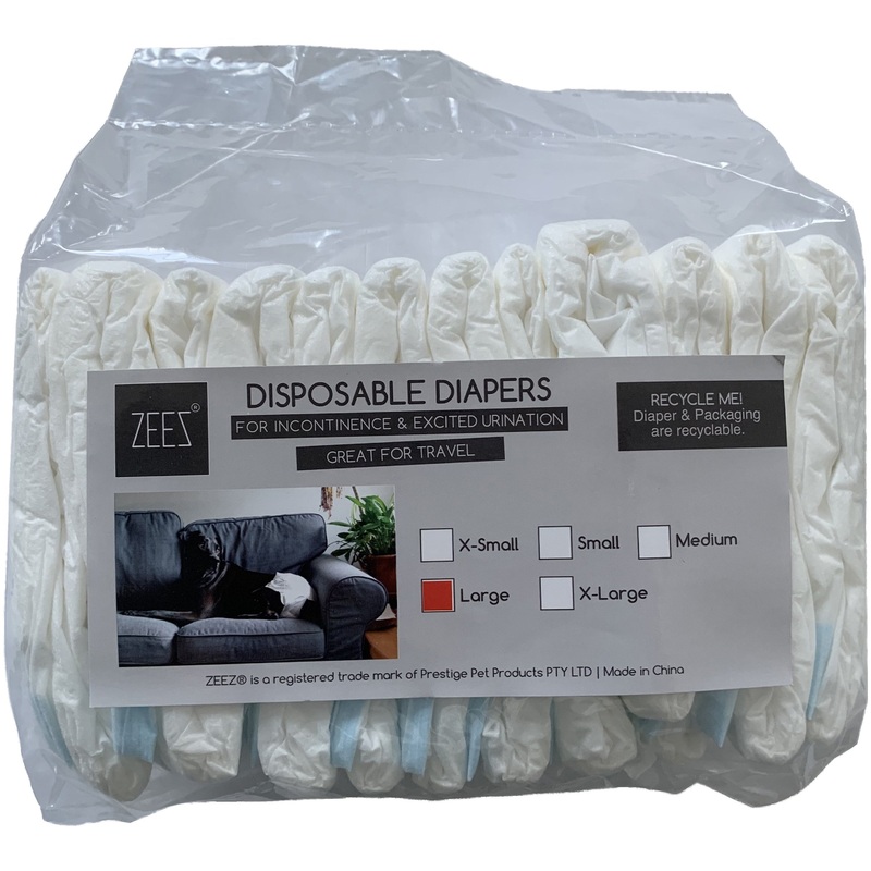 ZeeZ Disposable Dog Diaper Large 12 Pack