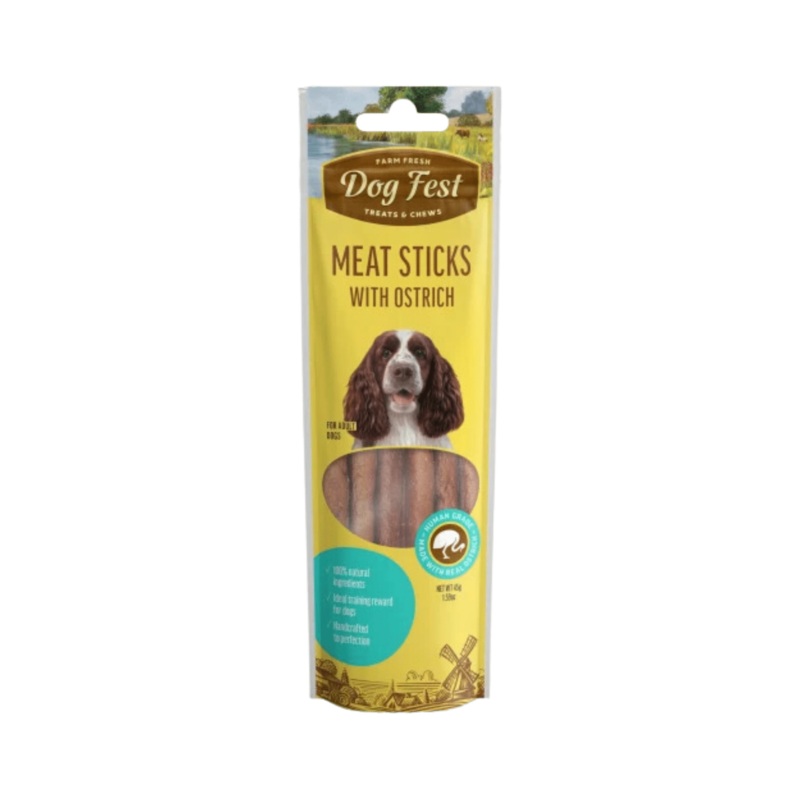 DOGFEST MEAT STICKS WITH OSTRICH