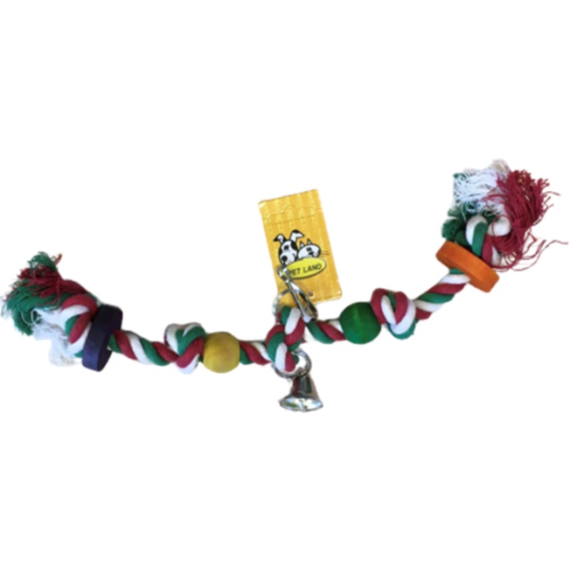 BIRD TOY ROPE W/BELL|32x4cm
