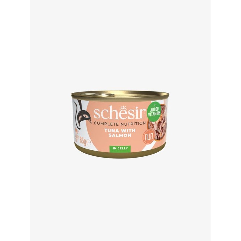 Schesir Complete Nutrition Canned Wet Cat Food  Tuna with Salmon in Jelly 85g