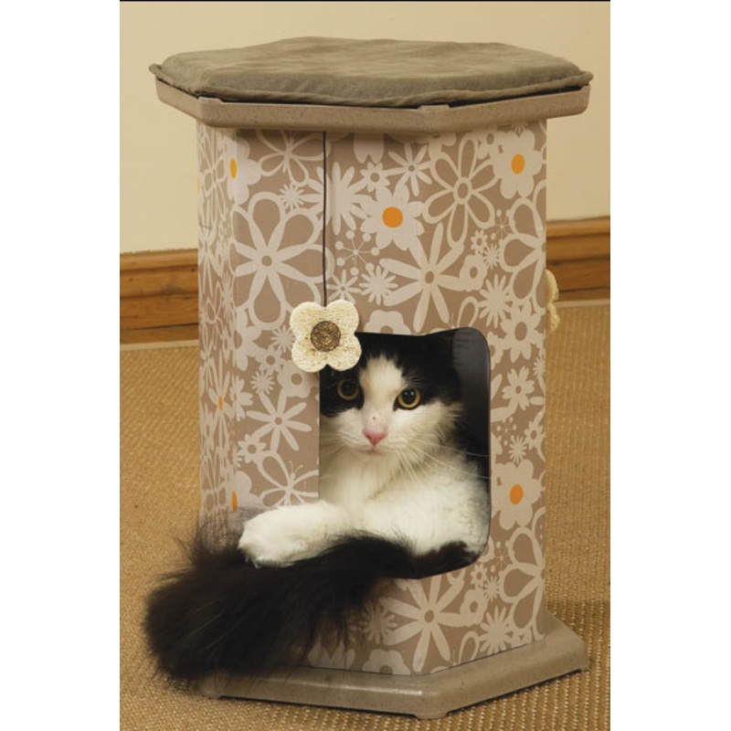 CAT SCRACH PLAY TOWER & TUNEL|35x35x46cm