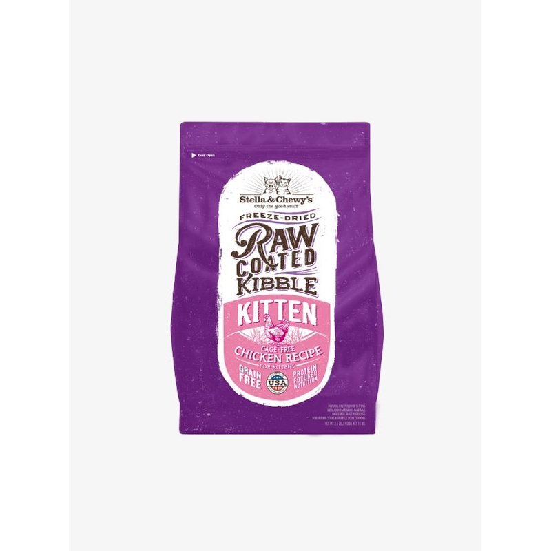 Stella & Chewys Cat Raw Coated Kibbles Grain-Free Cage-Free Kitten Recipe 5 lb