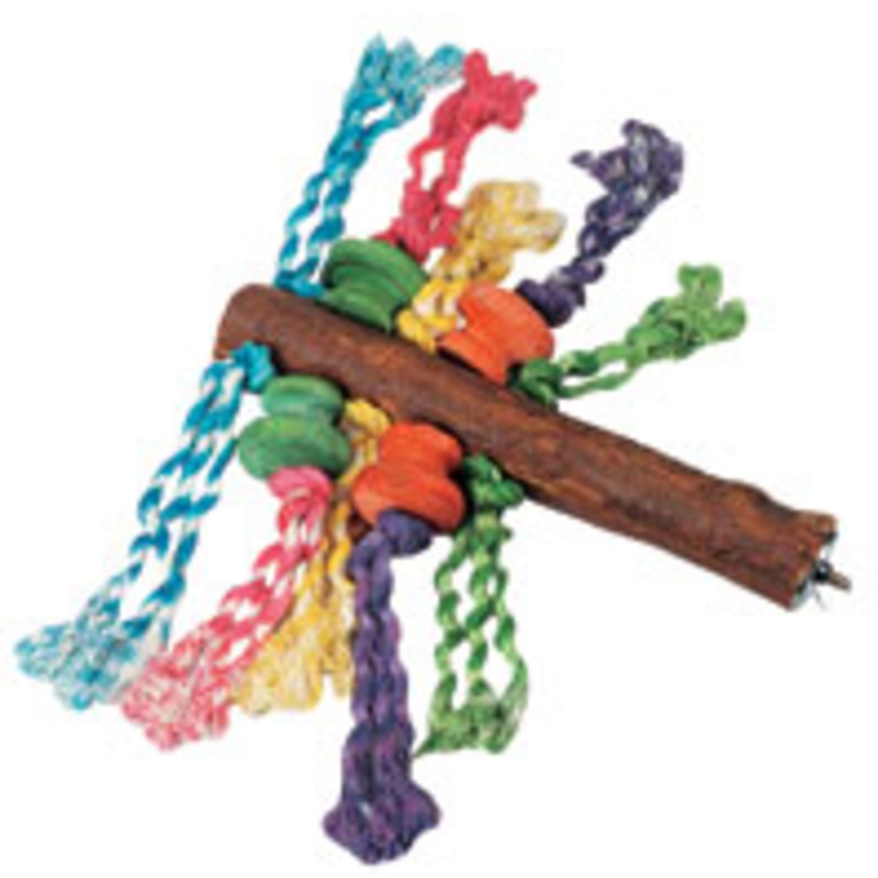 PARROT TOY PEARCH W/BEADS|30x15cm