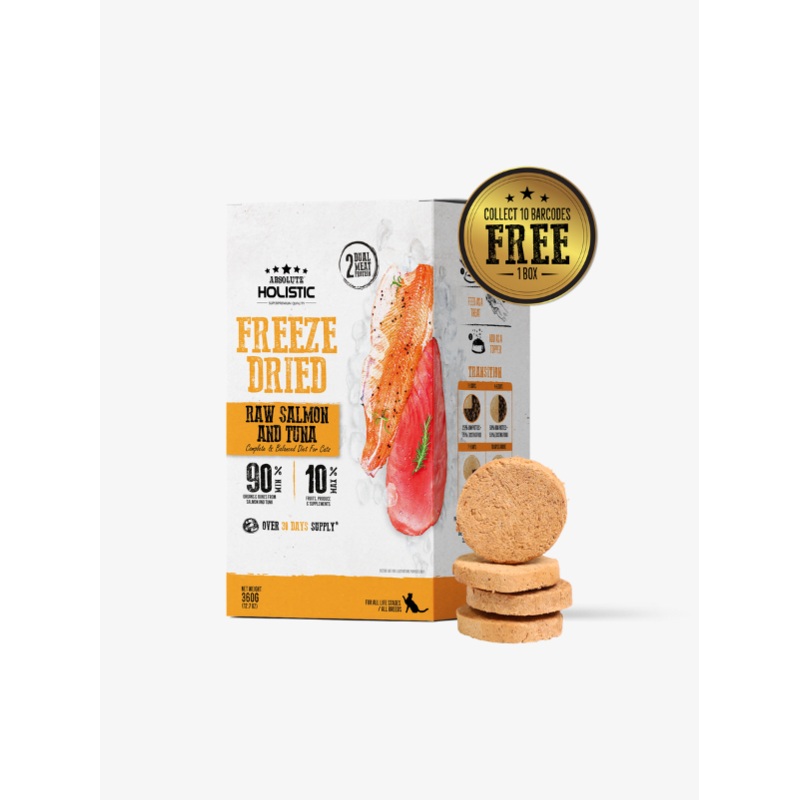 Absolute Holistic Freeze Dried Raw Cat Food Patties (Salmon & Tuna) 12.07oz