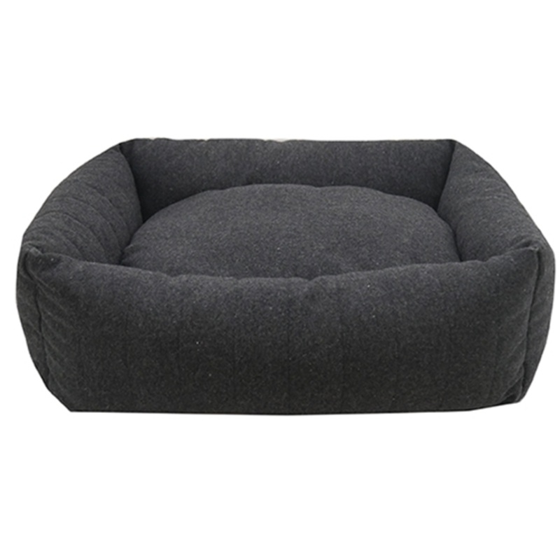 GREY FELT WITH MEMORY FOAM SQUARE BED