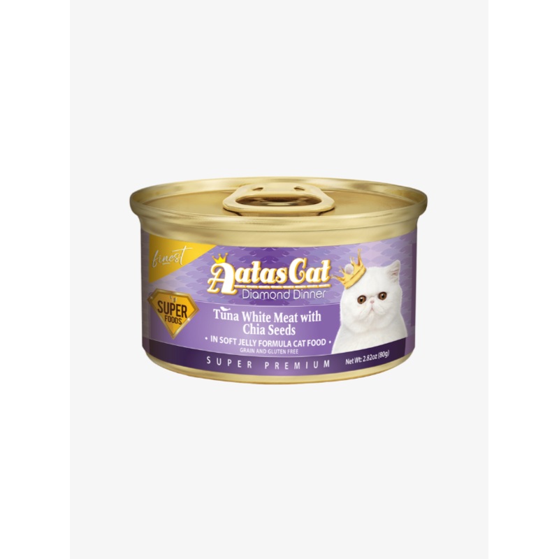 Aatas Cat Finest Diamond Dinner Tuna w Chia Seed in Soft Jelly Cat Wet Food 80g