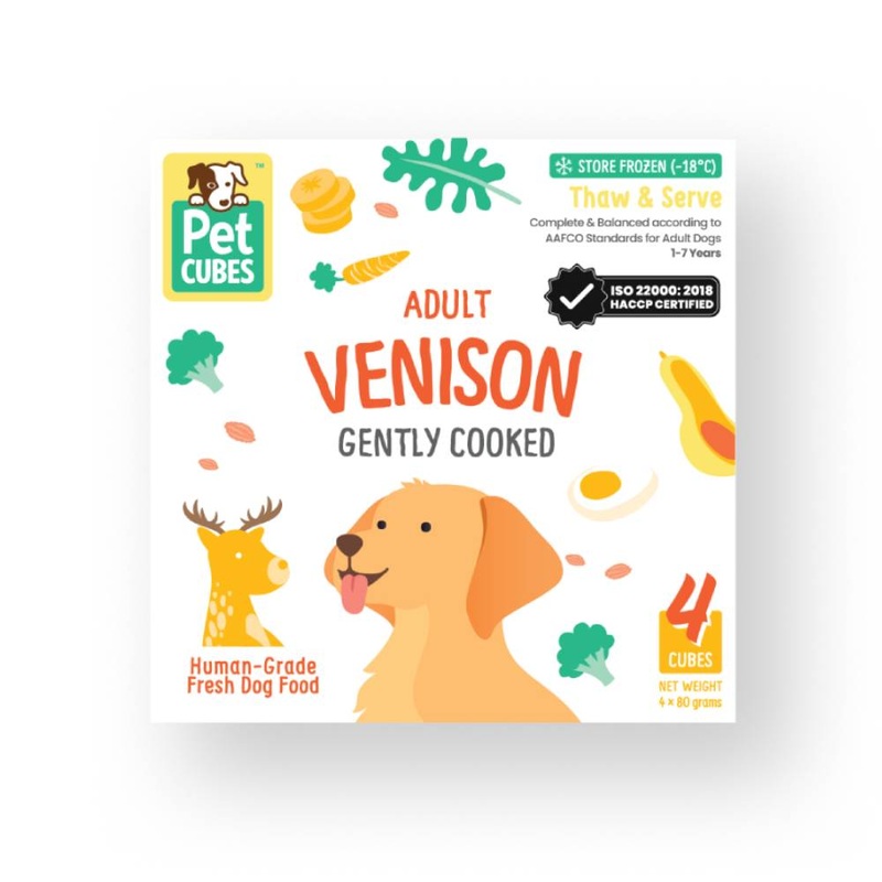 *FROZEN* PetCubes Dog Gently Cooked Venison 2.24kg (7 x 320g)