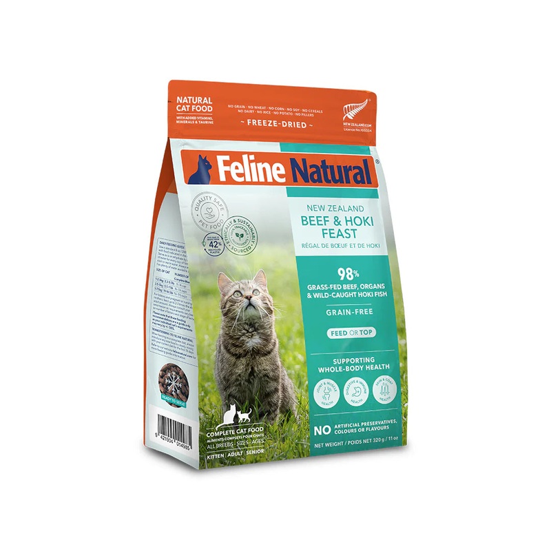 Feline Natural Freeze Dried Beef & Hoki Feast 320g