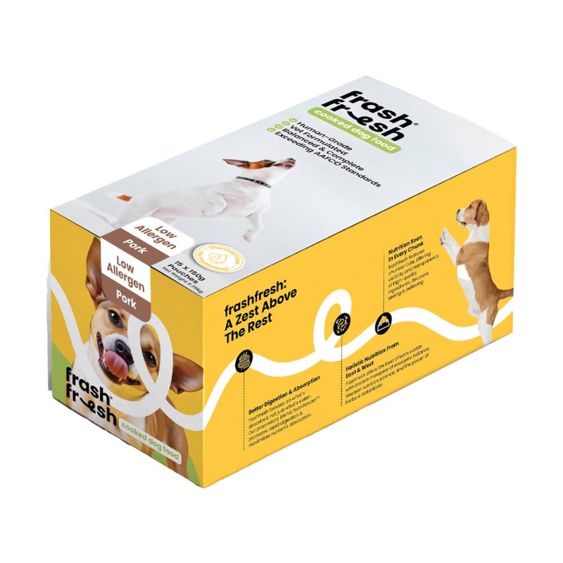 *FROZEN* Frashfresh Cooked Dog Food Low-Allergen Pork 2.25kg (15 x 150g)