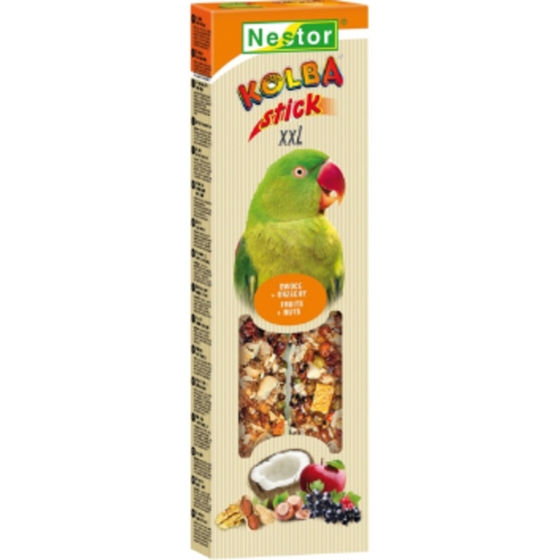2x COCATIEL-LOVEBIRD STICKS XXL FRUIT / NUTS 165 gr