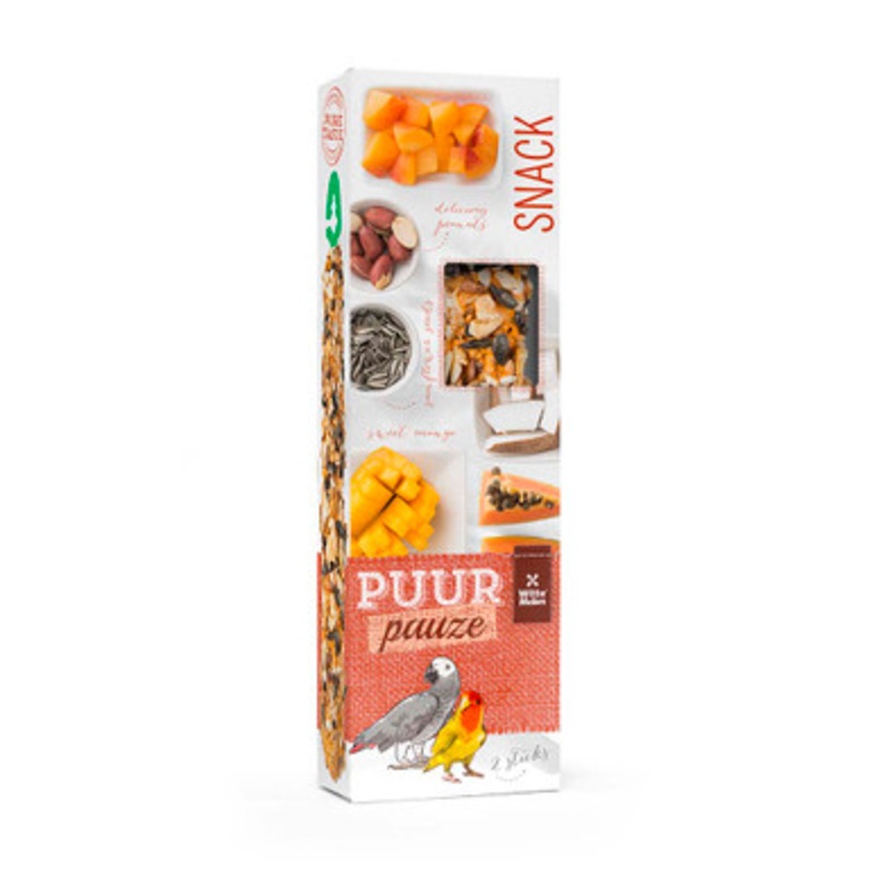 PUUR Twin Pack Peanut and Papaya Parrot Treat Sticks 140g