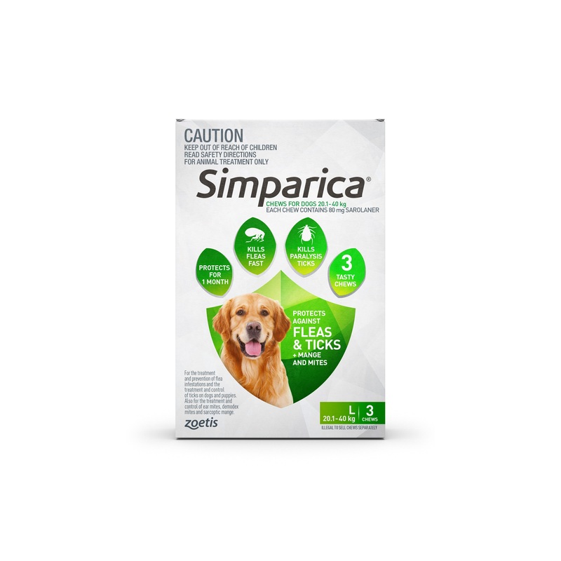 Simparica Flea and Tick Chew 20.1 – 40kg